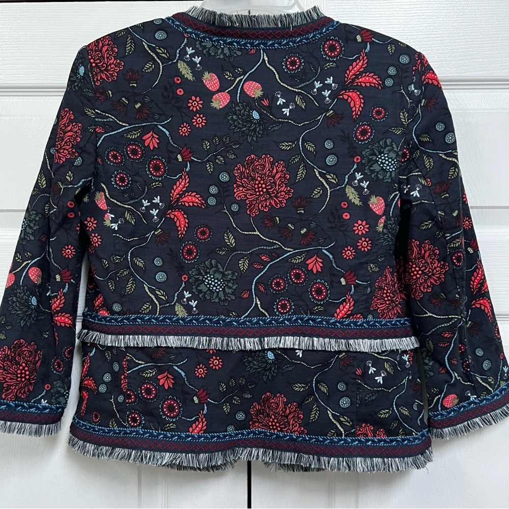 LIFT Women’s Size 4 Blazer Fringe Floral Whimsical Strawberry Jacket - Picture 9 of 12